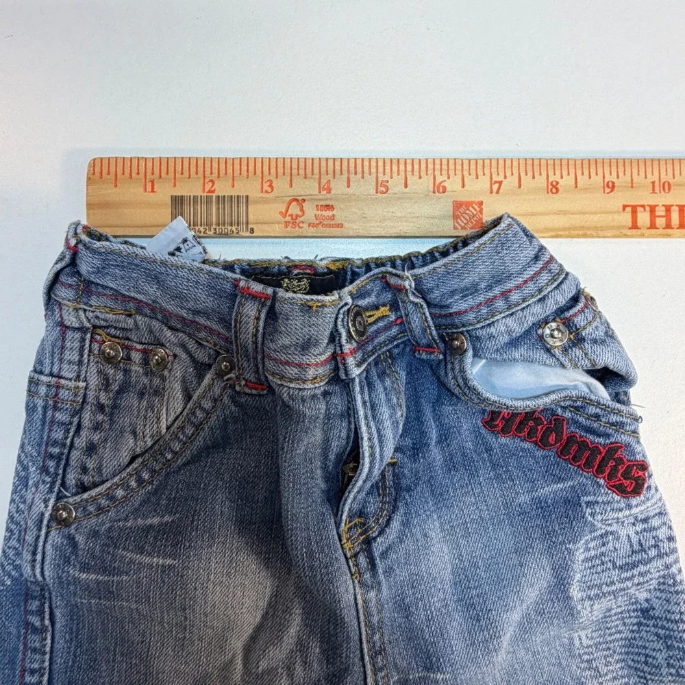 Akademiks‎ Boys Jeans Distressed Denim Embroidered Logo Size 18 Month Y2K